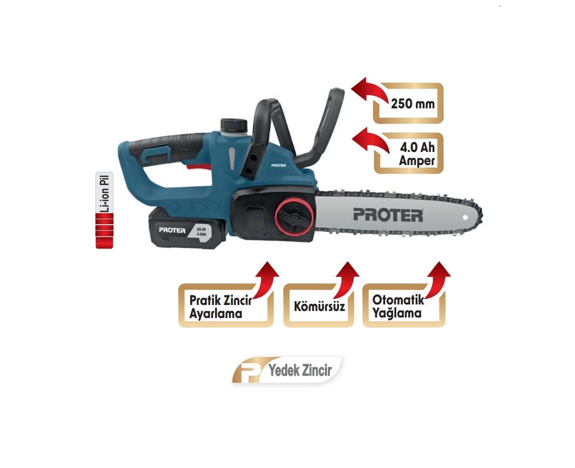 PROTER PST 125 ST ŞARJLI ZİNCİRLİ DAL KESME